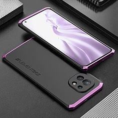 Custodia Lusso Alluminio Cover T01 per Xiaomi Mi 11 Lite 4G Viola