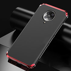 Custodia Lusso Alluminio Cover T01 per Xiaomi Poco F2 Pro Rosso e Nero