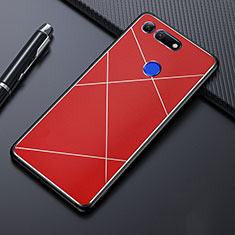 Custodia Lusso Alluminio Cover T02 per Huawei Honor V20 Rosso