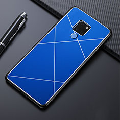 Custodia Lusso Alluminio Cover T02 per Huawei Mate 20 Blu