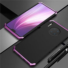 Custodia Lusso Alluminio Cover T02 per Huawei Mate 30 5G Viola e Nero