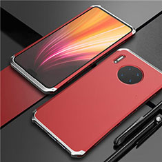 Custodia Lusso Alluminio Cover T02 per Huawei Mate 30 Argento e Rosso