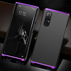 Custodia Lusso Alluminio Cover T02 per Oppo Find X2 Neo Viola