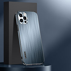 Custodia Lusso Alluminio e Silicone Laterale Cover AT1 per Apple iPhone 13 Pro Azzurro