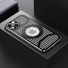 Custodia Lusso Alluminio e Silicone Laterale Cover con Mag-Safe Magnetic TX1 per Apple iPhone 14 Nero