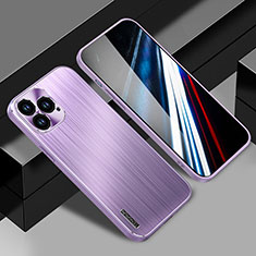 Custodia Lusso Alluminio e Silicone Laterale Cover JL1 per Apple iPhone 13 Pro Viola