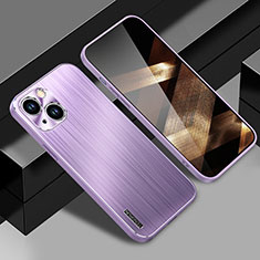 Custodia Lusso Alluminio e Silicone Laterale Cover JL1 per Apple iPhone 15 Plus Viola