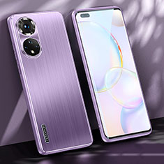 Custodia Lusso Alluminio e Silicone Laterale Cover JL1 per Huawei Honor 50 Pro 5G Viola