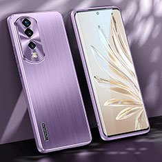 Custodia Lusso Alluminio e Silicone Laterale Cover JL1 per Huawei Honor 70 Pro 5G Viola