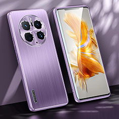 Custodia Lusso Alluminio e Silicone Laterale Cover JL1 per Huawei Mate 50 Pro Viola