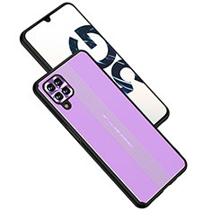 Custodia Lusso Alluminio e Silicone Laterale Cover JL1 per Samsung Galaxy A12 5G Viola