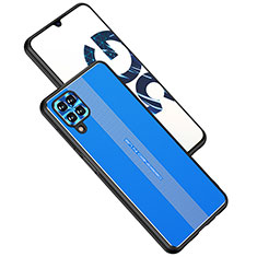 Custodia Lusso Alluminio e Silicone Laterale Cover JL1 per Samsung Galaxy A12 Blu