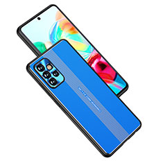 Custodia Lusso Alluminio e Silicone Laterale Cover JL1 per Samsung Galaxy A72 5G Blu