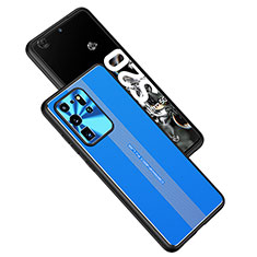 Custodia Lusso Alluminio e Silicone Laterale Cover JL1 per Samsung Galaxy S20 Ultra 5G Blu