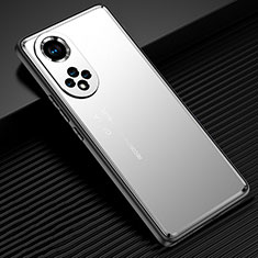 Custodia Lusso Alluminio e Silicone Laterale Cover JL2 per Huawei Honor 50 Pro 5G Argento