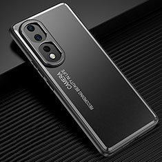 Custodia Lusso Alluminio e Silicone Laterale Cover JL2 per Huawei Honor 80 Pro 5G Nero