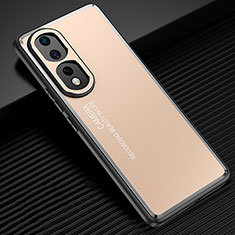 Custodia Lusso Alluminio e Silicone Laterale Cover JL2 per Huawei Honor 80 Pro Flat 5G Oro