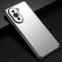 Custodia Lusso Alluminio e Silicone Laterale Cover JL2 per Huawei Nova 10 Argento