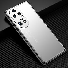 Custodia Lusso Alluminio e Silicone Laterale Cover JL2 per Huawei P50 Pro Argento