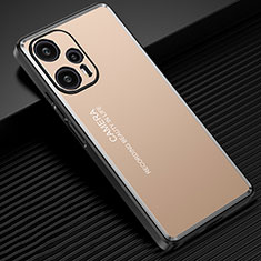 Custodia Lusso Alluminio e Silicone Laterale Cover JL2 per Xiaomi Redmi Note 12 Turbo 5G Oro