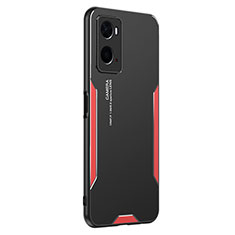 Custodia Lusso Alluminio e Silicone Laterale Cover PB1 per Oppo A36 Rosso