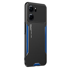 Custodia Lusso Alluminio e Silicone Laterale Cover PB1 per Oppo K10 5G Blu