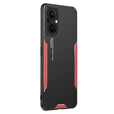 Custodia Lusso Alluminio e Silicone Laterale Cover PB1 per Oppo Reno8 Lite 5G Rosso