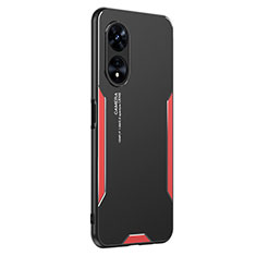 Custodia Lusso Alluminio e Silicone Laterale Cover PB1 per Oppo Reno8 T 5G Rosso