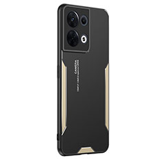 Custodia Lusso Alluminio e Silicone Laterale Cover PB1 per Oppo Reno9 5G Oro