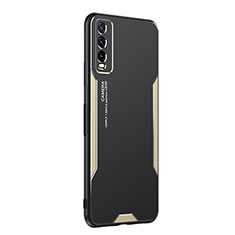 Custodia Lusso Alluminio e Silicone Laterale Cover PB1 per Vivo Y12G Oro