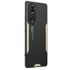 Custodia Lusso Alluminio e Silicone Laterale Cover PB2 per Huawei Honor 50 Pro 5G Oro