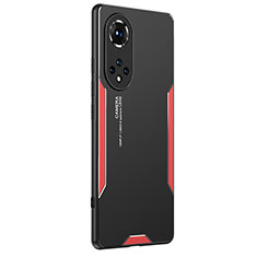 Custodia Lusso Alluminio e Silicone Laterale Cover PB2 per Huawei Honor 50 Pro 5G Rosso