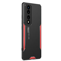 Custodia Lusso Alluminio e Silicone Laterale Cover PB2 per Huawei Honor 70 Pro 5G Rosso