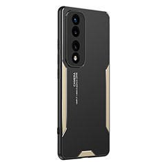 Custodia Lusso Alluminio e Silicone Laterale Cover PB2 per Huawei Honor 70 Pro+ Plus 5G Oro