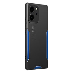 Custodia Lusso Alluminio e Silicone Laterale Cover PB2 per Huawei Honor 80 SE 5G Blu