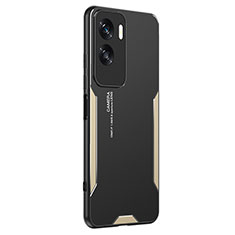 Custodia Lusso Alluminio e Silicone Laterale Cover PB2 per Huawei Honor X50i 5G Oro