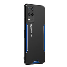 Custodia Lusso Alluminio e Silicone Laterale Cover PB2 per Realme 8s 5G Blu