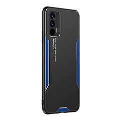 Custodia Lusso Alluminio e Silicone Laterale Cover PB2 per Realme GT 5G Blu