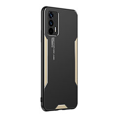 Custodia Lusso Alluminio e Silicone Laterale Cover PB2 per Realme GT 5G Oro