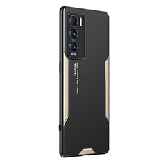 Custodia Lusso Alluminio e Silicone Laterale Cover PB2 per Realme GT Master Explorer 5G Oro