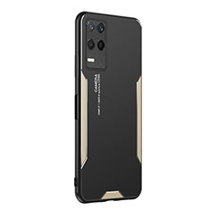 Custodia Lusso Alluminio e Silicone Laterale Cover PB2 per Realme Q3i 5G Oro