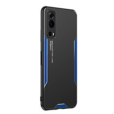 Custodia Lusso Alluminio e Silicone Laterale Cover PB2 per Vivo iQOO Z3 5G Blu