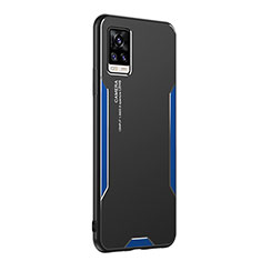 Custodia Lusso Alluminio e Silicone Laterale Cover PB2 per Vivo V20 (2021) Blu