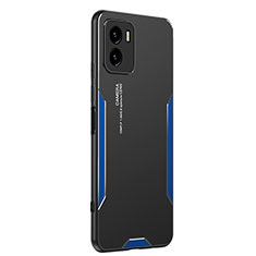 Custodia Lusso Alluminio e Silicone Laterale Cover PB2 per Vivo Y10 Blu