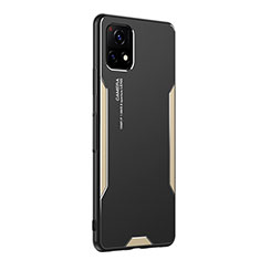 Custodia Lusso Alluminio e Silicone Laterale Cover PB2 per Vivo Y54s 5G Oro