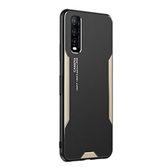 Custodia Lusso Alluminio e Silicone Laterale Cover PB2 per Vivo Y70S 5G Oro