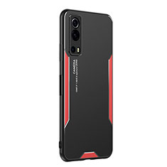 Custodia Lusso Alluminio e Silicone Laterale Cover PB2 per Vivo Y72 5G Rosso