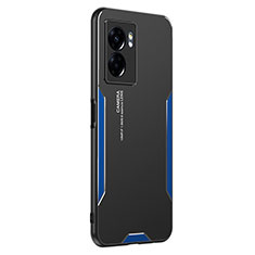 Custodia Lusso Alluminio e Silicone Laterale Cover per Realme Q5i 5G Blu