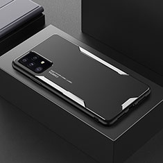 Custodia Lusso Alluminio e Silicone Laterale Cover per Samsung Galaxy A52 4G Argento