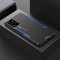 Custodia Lusso Alluminio e Silicone Laterale Cover per Samsung Galaxy A72 5G Blu
